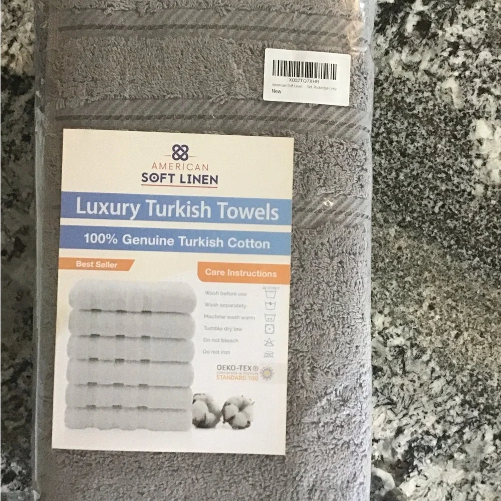 American Soft Linen 6 Piece Luxury Hand Towel Set.  100% Turkish Cotton.  New.